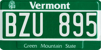 VT license plate BZU895