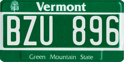 VT license plate BZU896