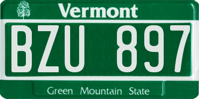 VT license plate BZU897