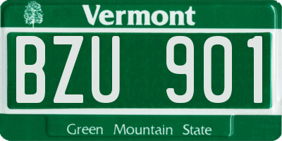VT license plate BZU901