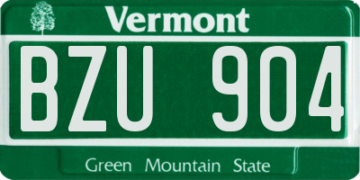 VT license plate BZU904