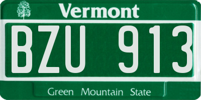 VT license plate BZU913