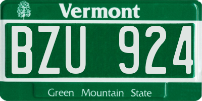VT license plate BZU924