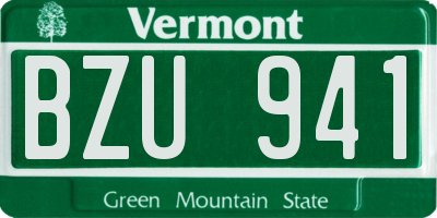 VT license plate BZU941