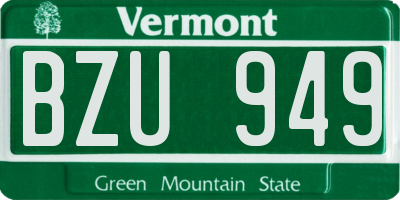 VT license plate BZU949