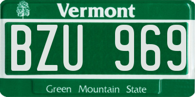 VT license plate BZU969