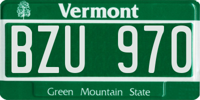 VT license plate BZU970