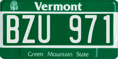 VT license plate BZU971