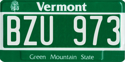 VT license plate BZU973