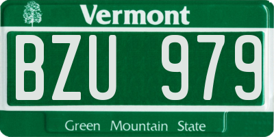 VT license plate BZU979