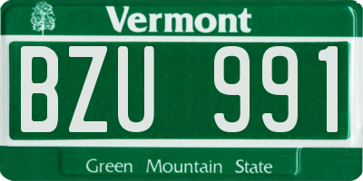 VT license plate BZU991
