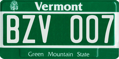 VT license plate BZV007