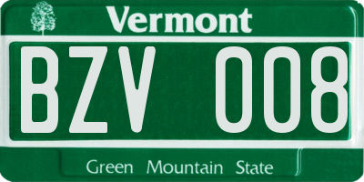 VT license plate BZV008