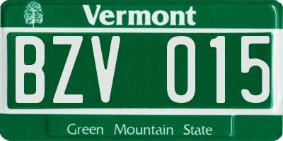 VT license plate BZV015