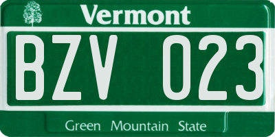 VT license plate BZV023