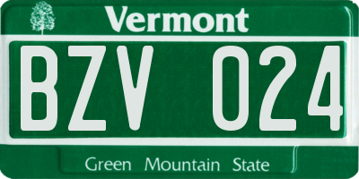 VT license plate BZV024