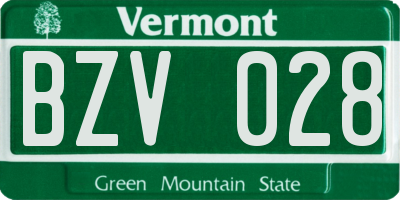 VT license plate BZV028