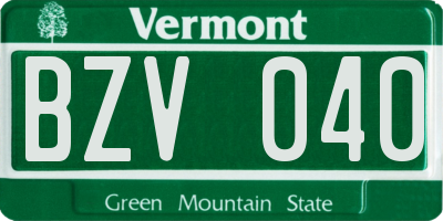 VT license plate BZV040