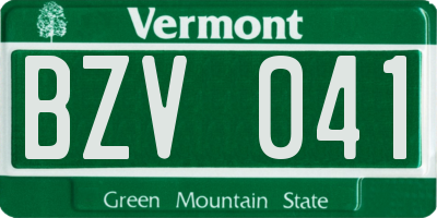 VT license plate BZV041