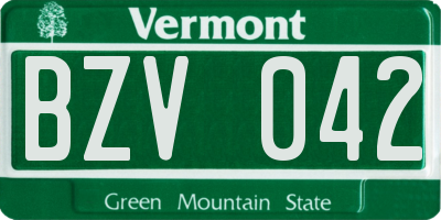 VT license plate BZV042