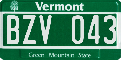 VT license plate BZV043