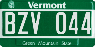 VT license plate BZV044