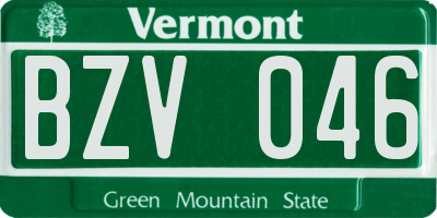 VT license plate BZV046