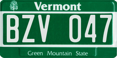VT license plate BZV047
