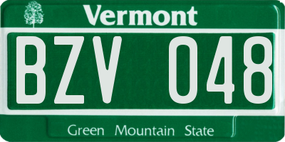 VT license plate BZV048