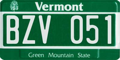 VT license plate BZV051