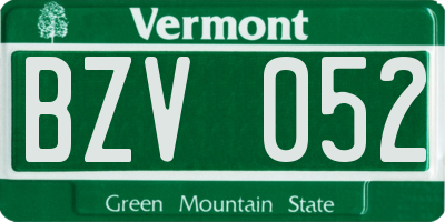 VT license plate BZV052