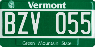 VT license plate BZV055