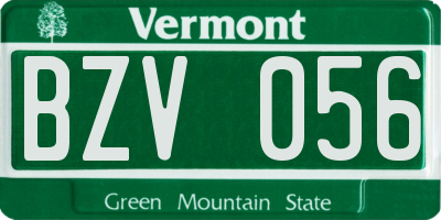 VT license plate BZV056