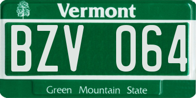 VT license plate BZV064