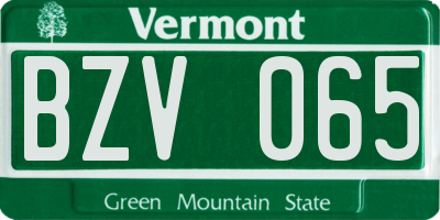 VT license plate BZV065