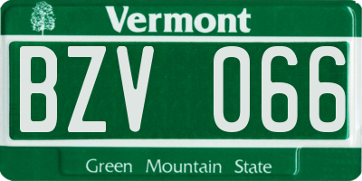 VT license plate BZV066