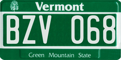 VT license plate BZV068
