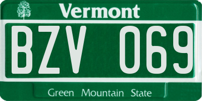 VT license plate BZV069