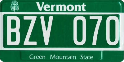 VT license plate BZV070
