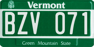 VT license plate BZV071