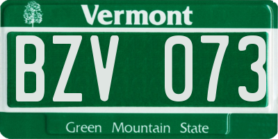 VT license plate BZV073