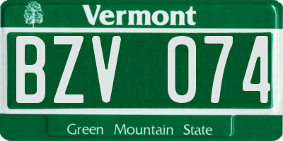 VT license plate BZV074