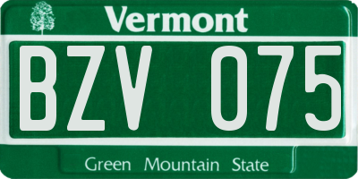 VT license plate BZV075