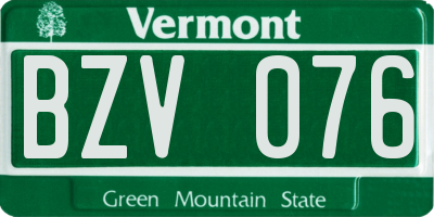 VT license plate BZV076