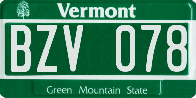 VT license plate BZV078
