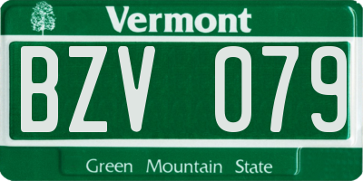 VT license plate BZV079