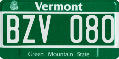 VT license plate BZV080