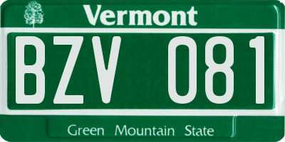 VT license plate BZV081