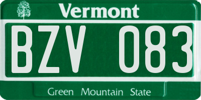 VT license plate BZV083