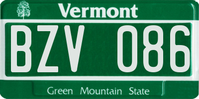 VT license plate BZV086